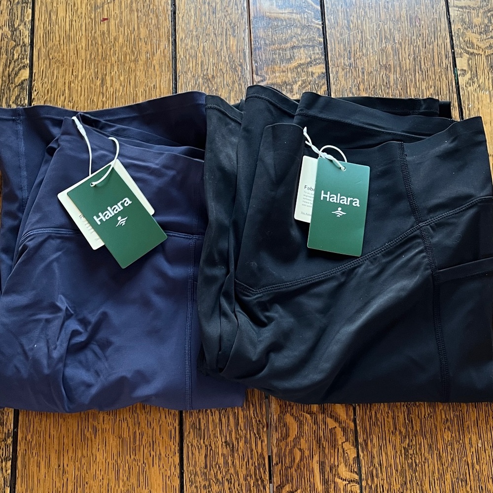 HALARA 2 Pair High-Waist Leggings in Black and Navy